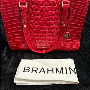 Brahmin Scarlet Croc-Embossed Tote